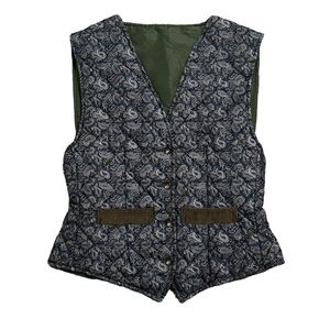 Vintage Beaver made in England Quilted paisley print vest